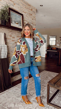 Jessica Floral Cardigan | Forest