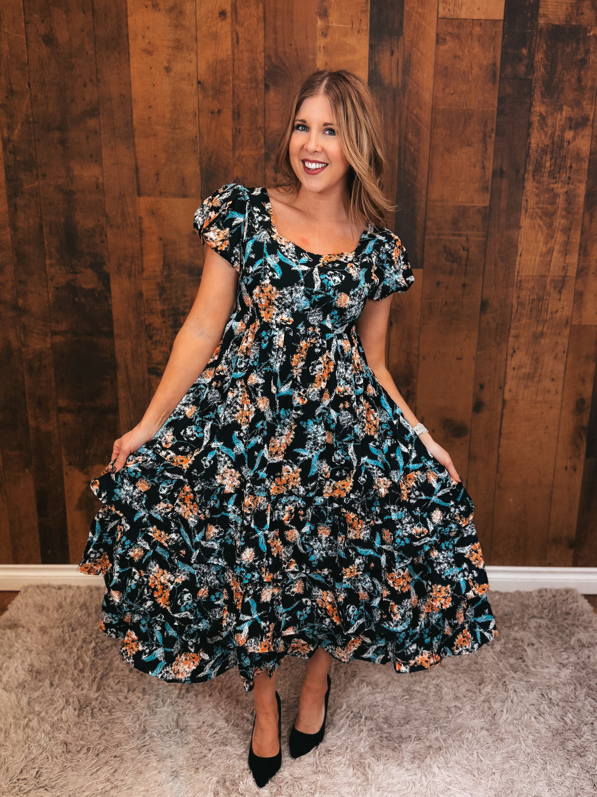 Lilly Floral Dress | Black