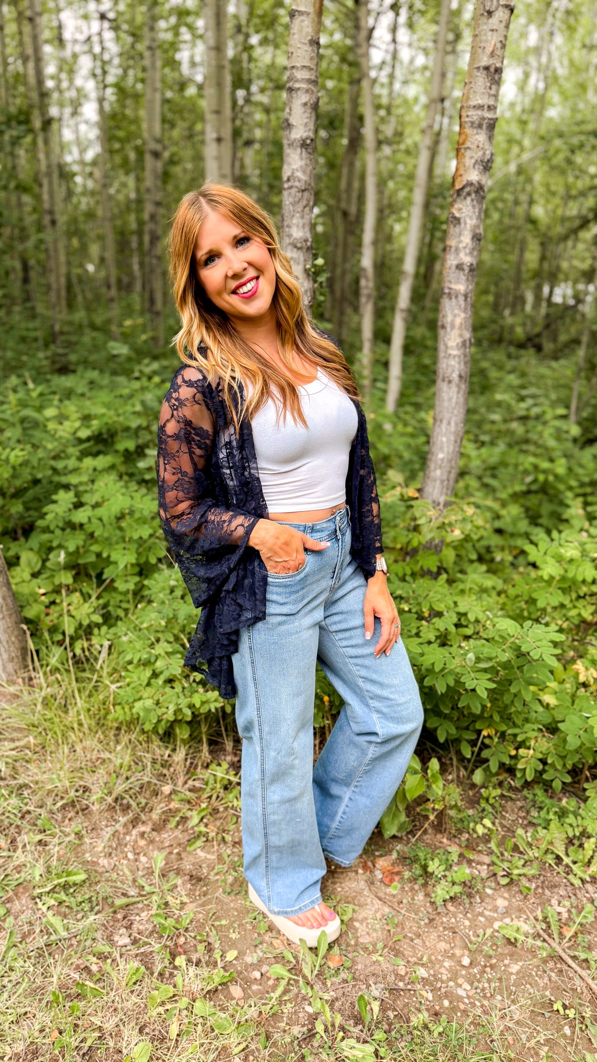 Rosemary Lace Cardigan | Navy