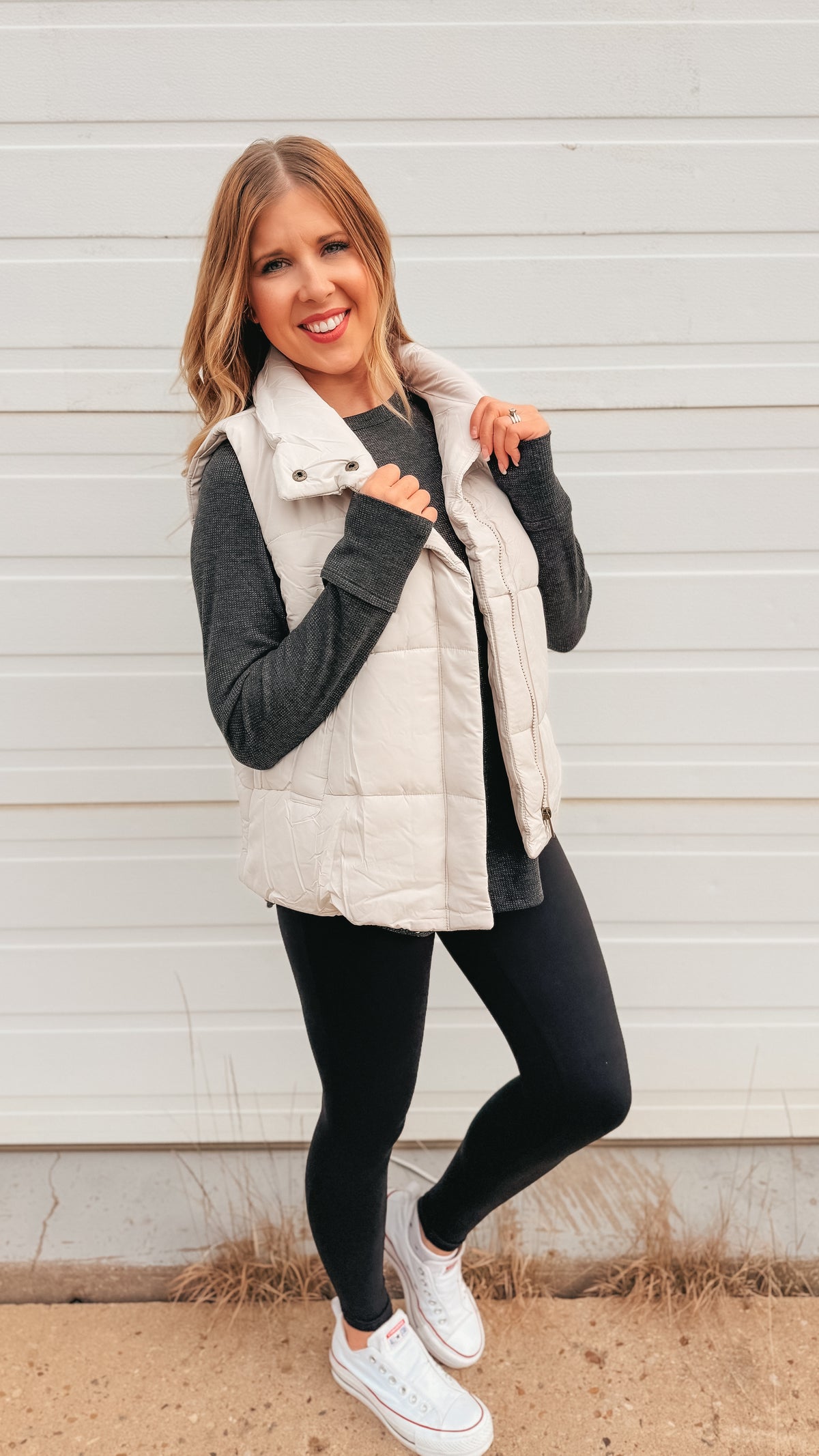 Tori Puffer Vest | Sand Beige