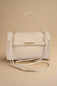 Sadie Linen Purse: Neutral