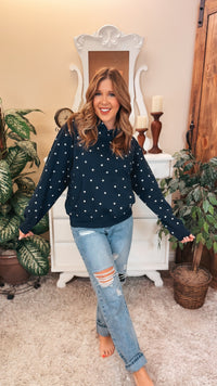 Arianna Star Hoodie | Navy