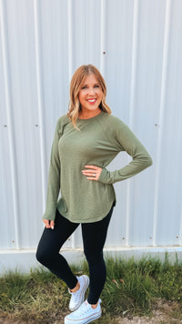 Leslie Waffle Long Sleeve | Army Green