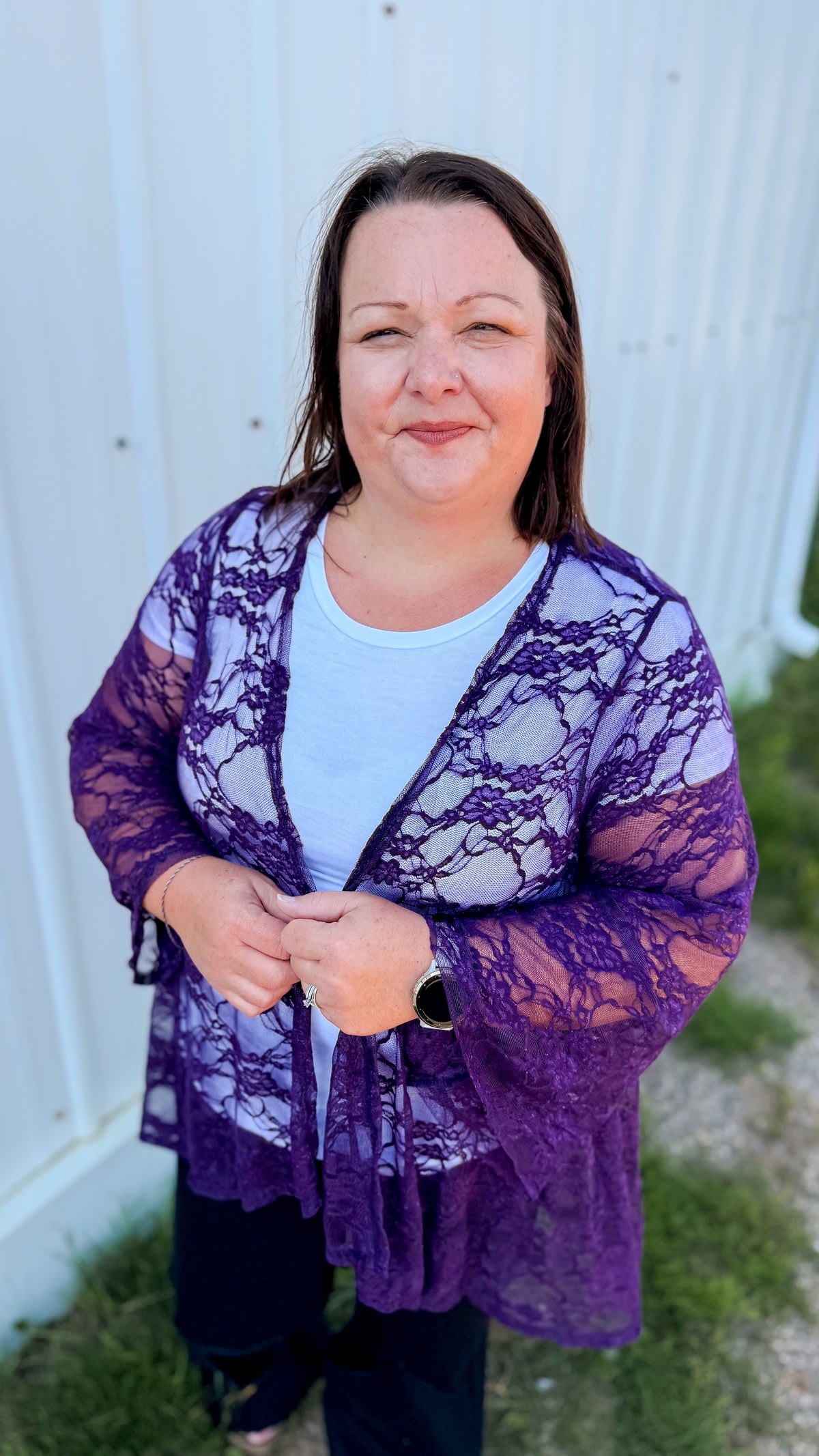 Rosemary Lace Cardigan | Purple