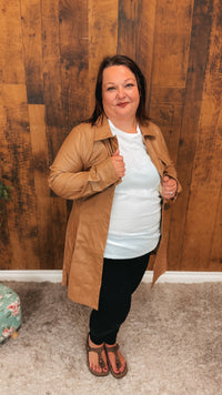 Lorna Faux Leather Jacket | Caramel