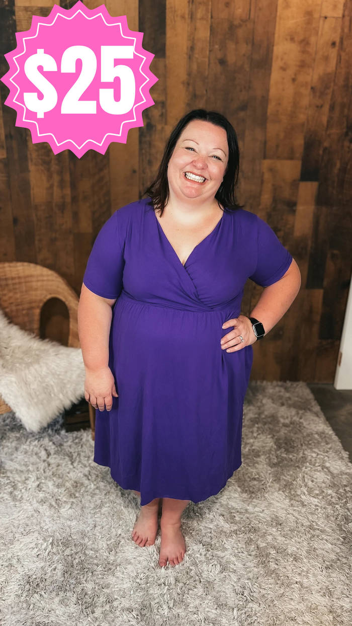 Maddie Wrap Dress: Purple *SALE*
