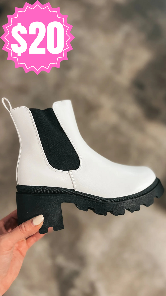Jake Combat Boots: White *SALE*