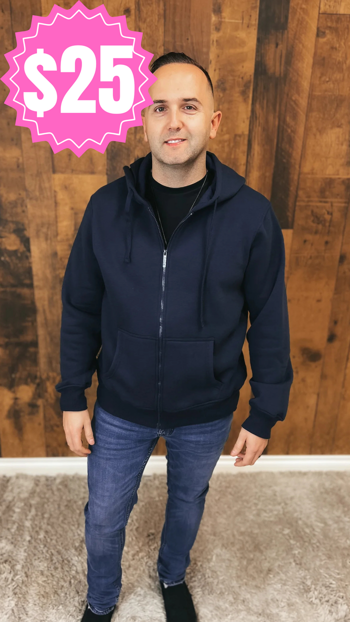 Steven Zip Up Hoodie: Navy *SALE*
