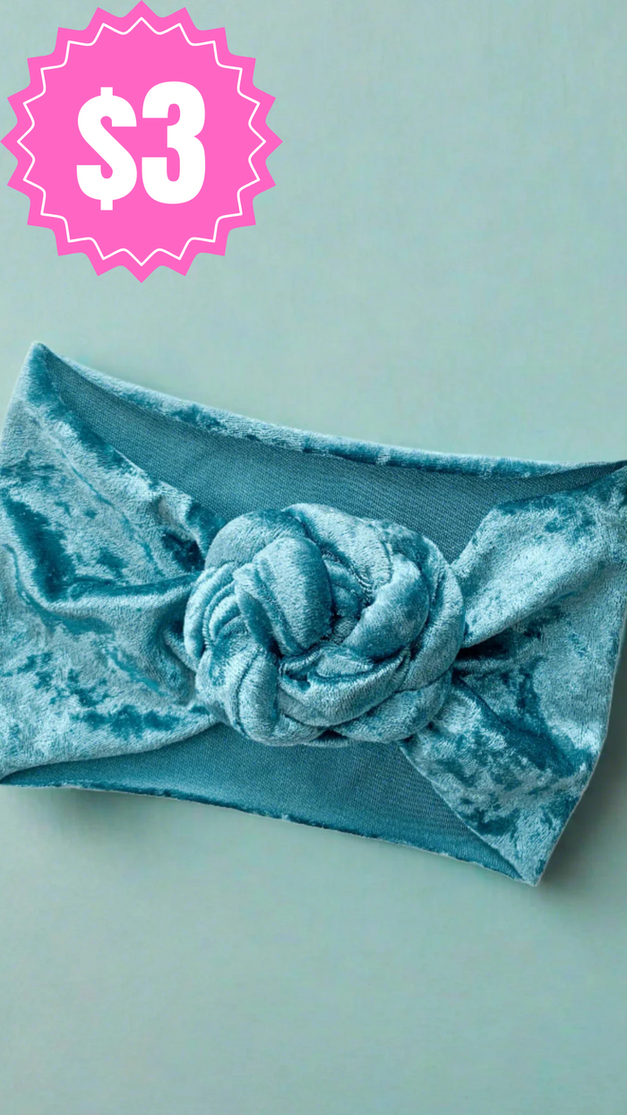 The Sophie Velvet Headband: Ocean