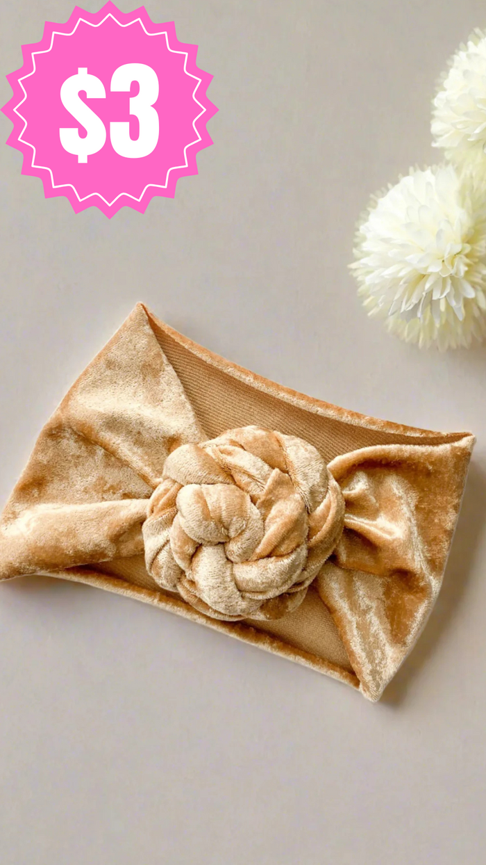 The Sophie Velvet Headband: Gold *SALE*