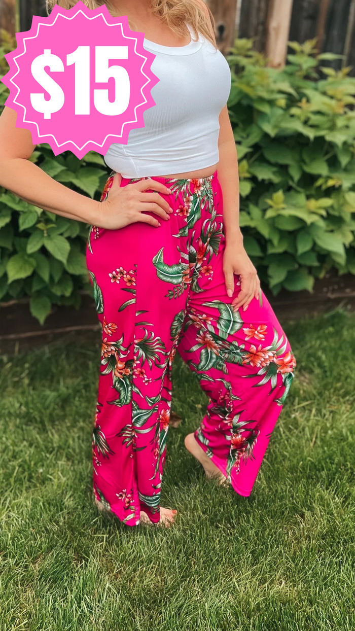 Jayla Floral Lounge Pants | Fuchsia *SALE*