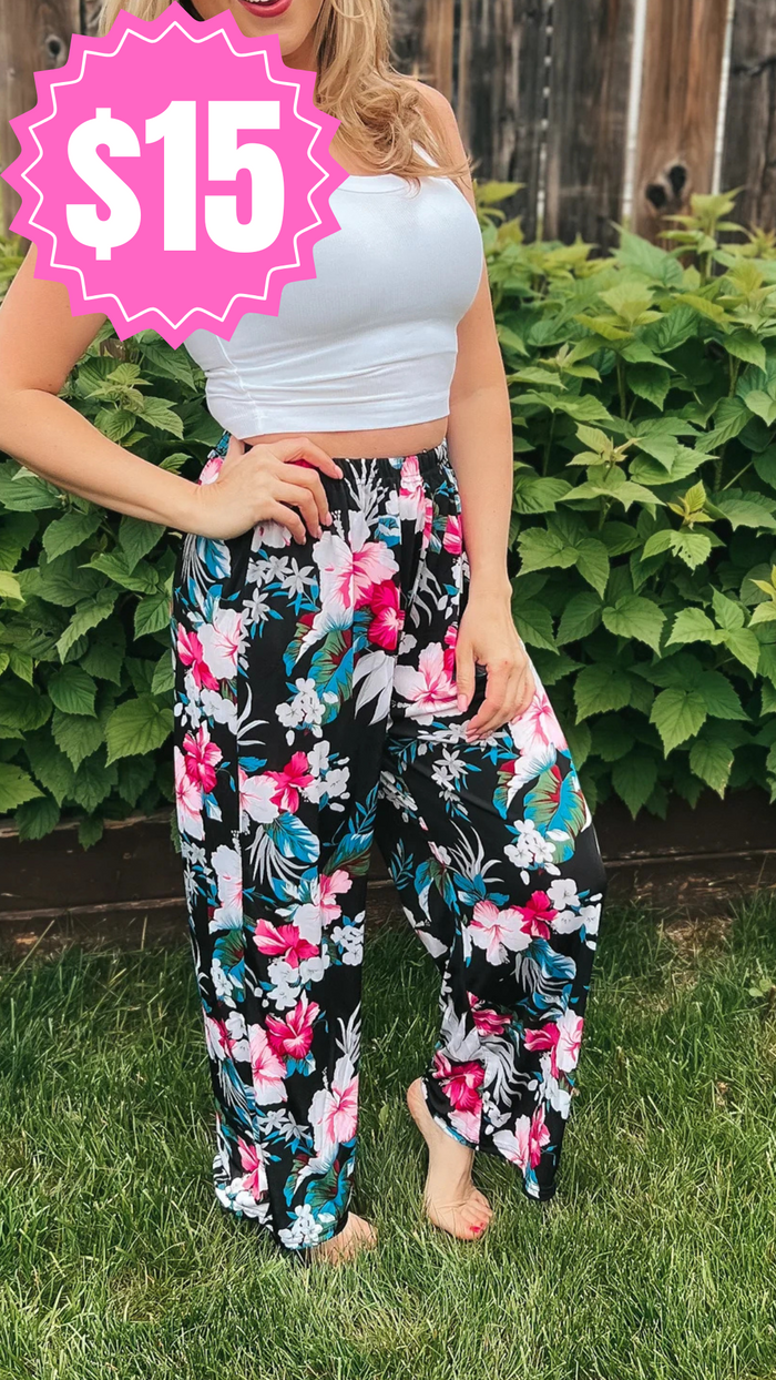 Jayla Floral Lounge Pants | Black *SALE*