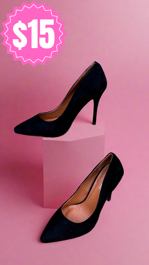Wren: Black Velvet High Heels *SALE*