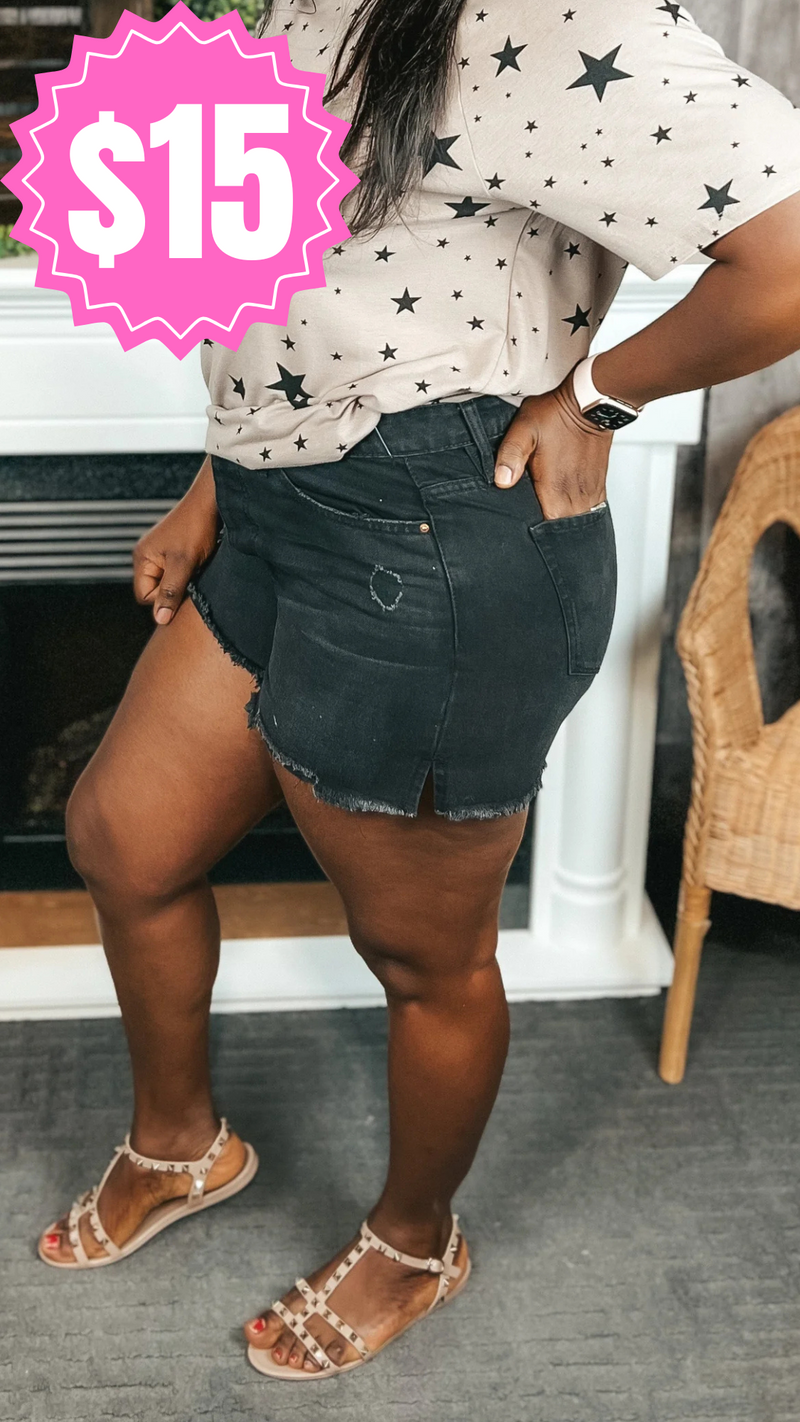 Lenny Denim Shorts: Black *SALE*