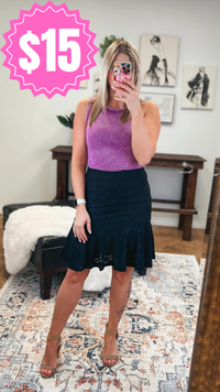 Felicia Eyelet Lace Skirt: Black *SALE*