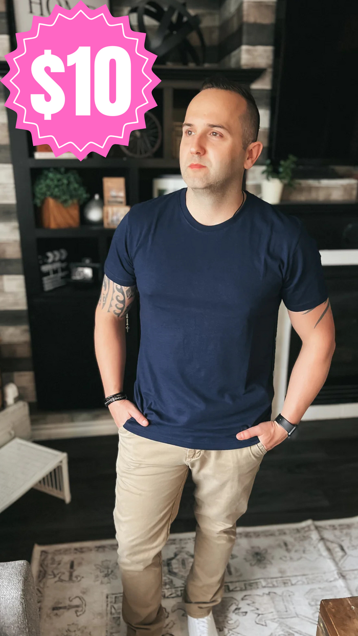 Tristan Basic Cotton Tee: Navy *SALE*