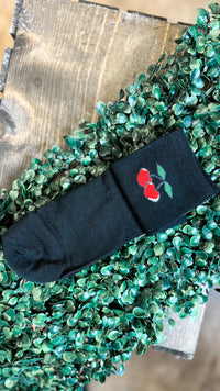 Cherry Crew Socks | Black