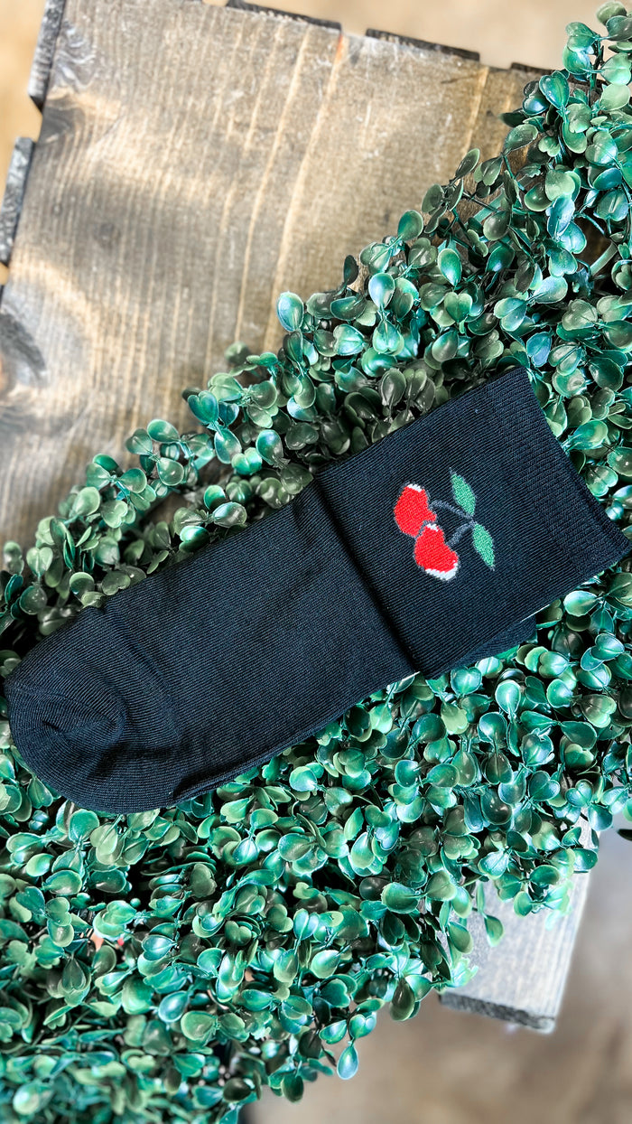 Cherry Crew Socks | Black