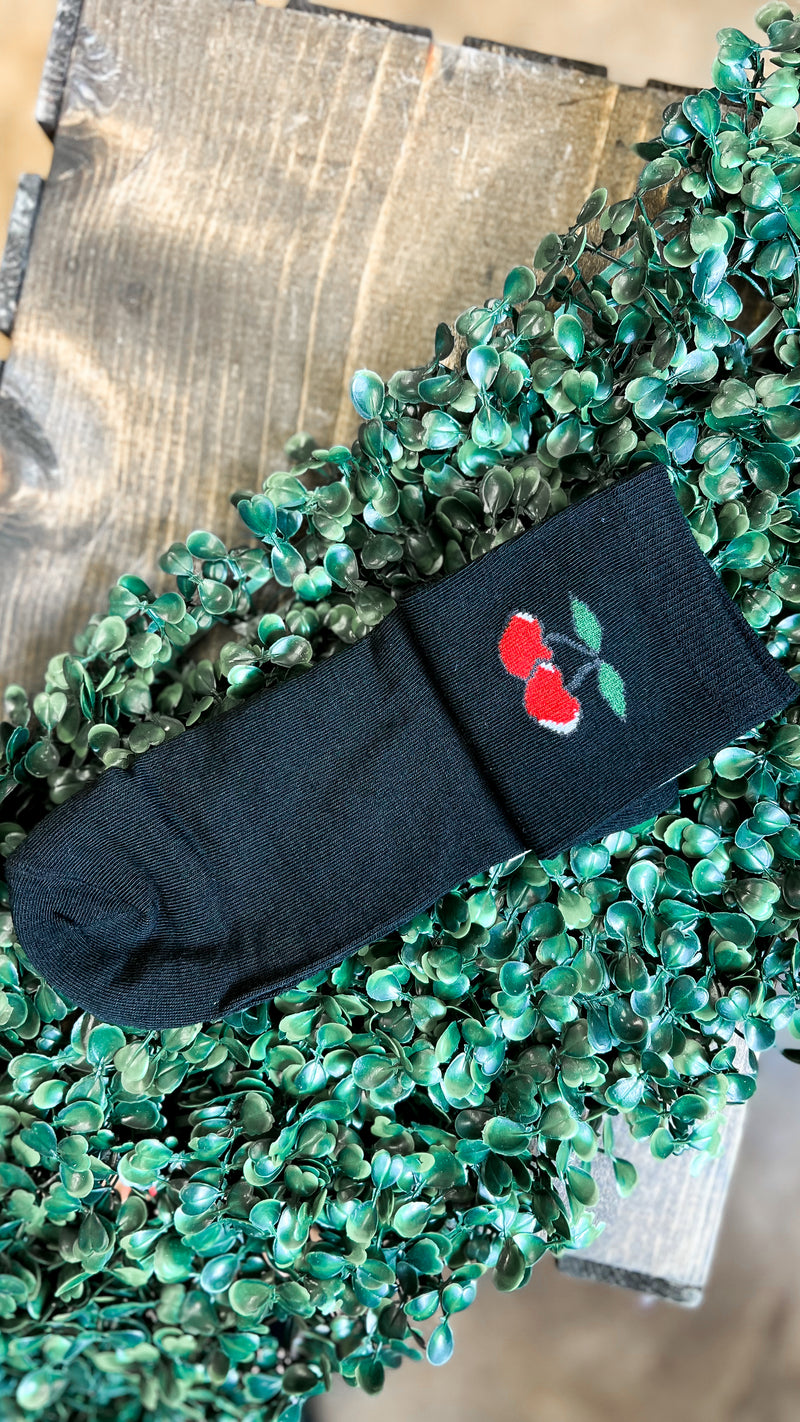 Cherry Crew Socks | Black