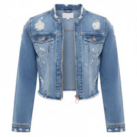 Joey Crop Denim Jacket | Medium Blue