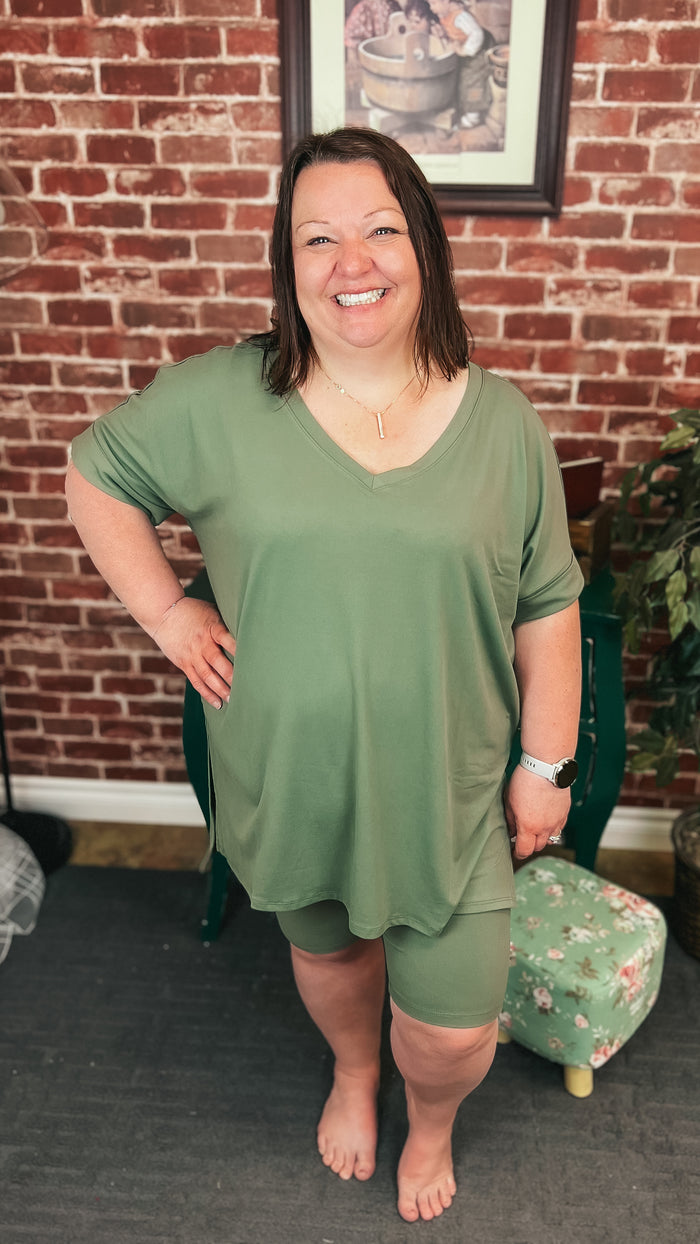 Skylar Short Set: Olive