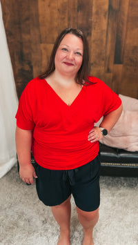 Anne-Marie | Cross Over Tee | Red