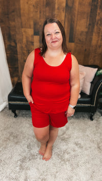 Payton Tank Top Short Set | Ruby