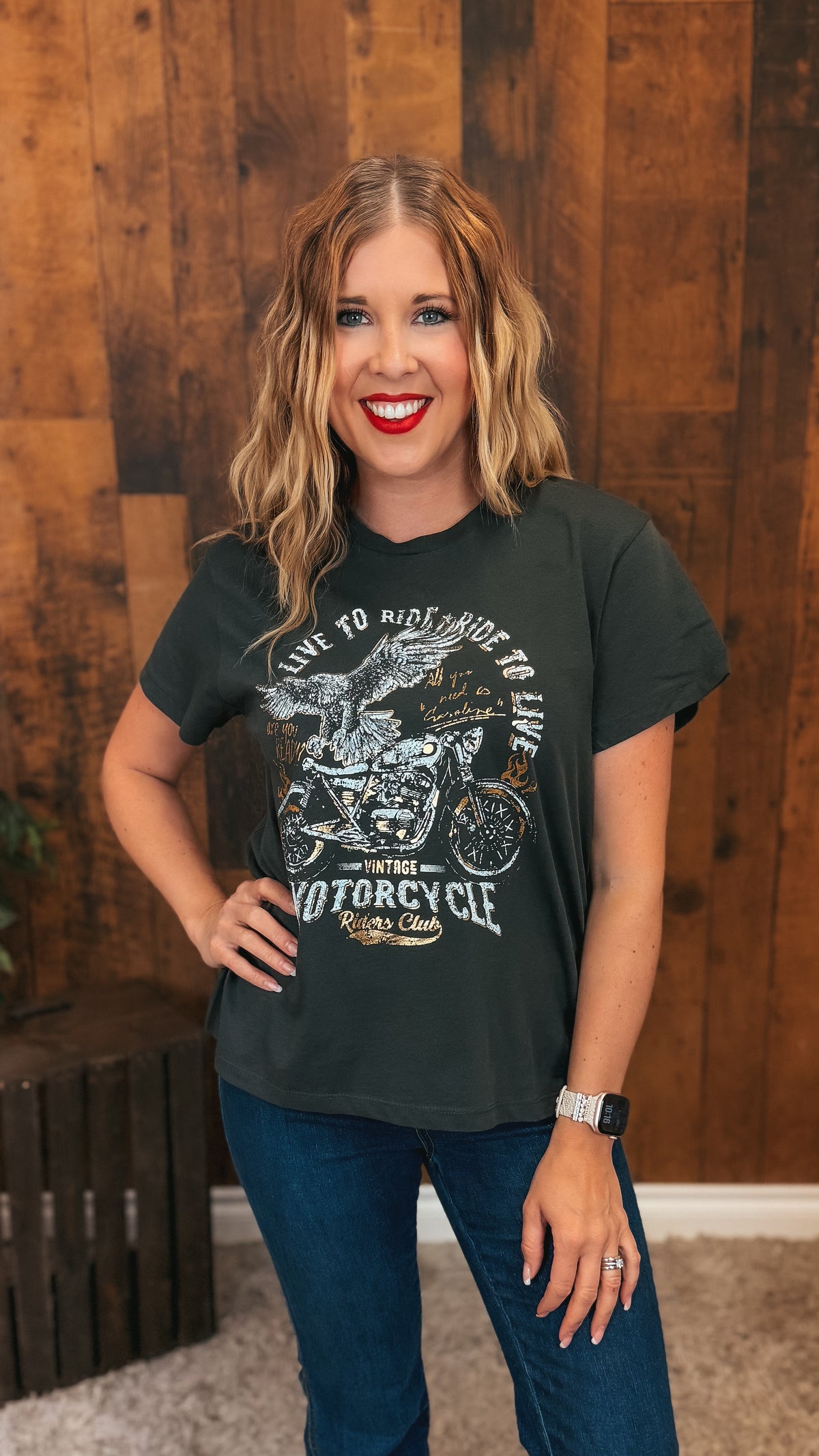 Motorcycle Graphic Tee | Grey