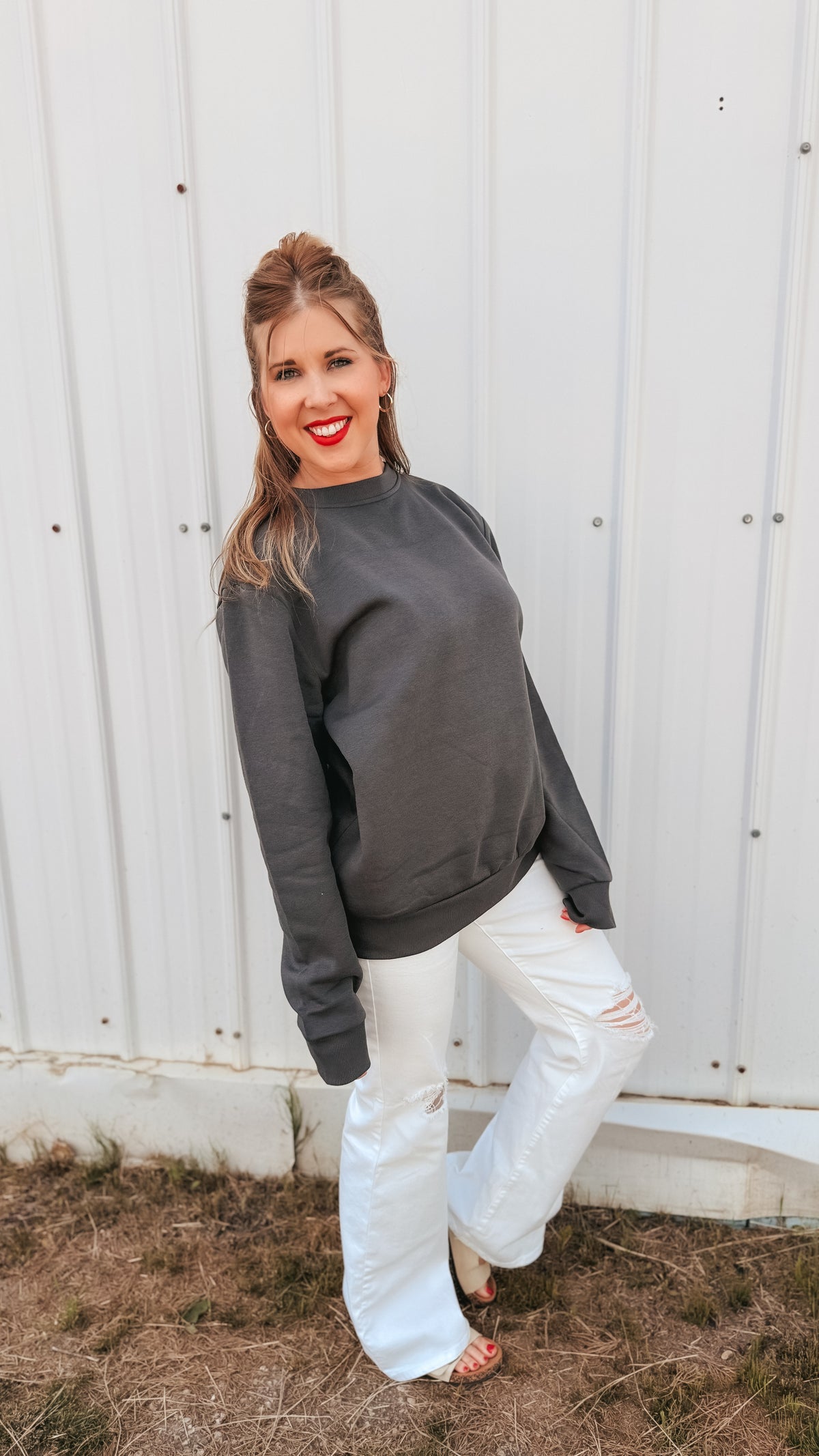 Holly Crewneck | Charcoal