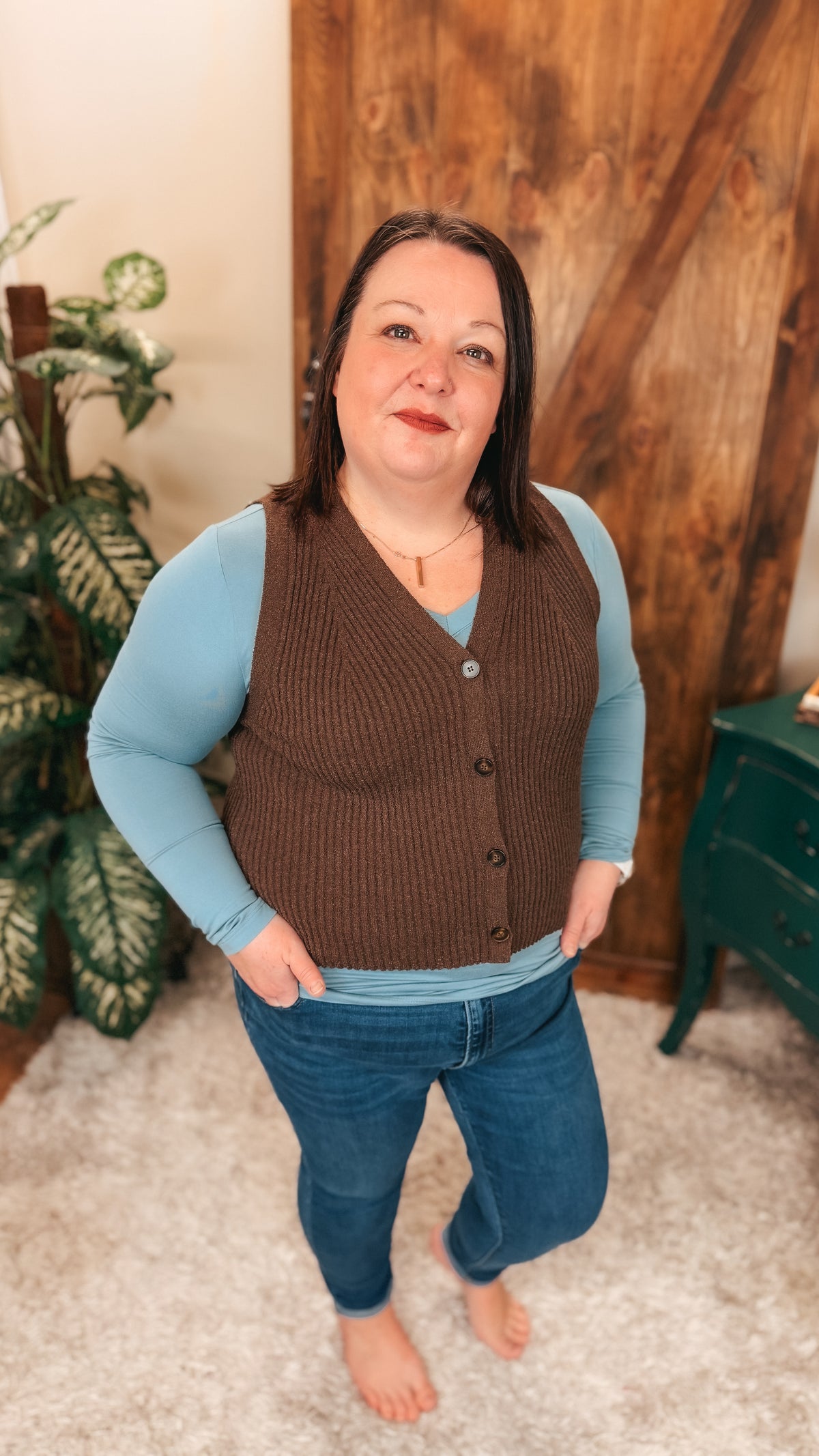 Amanda Knit Vest | Brown