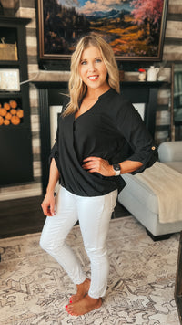 Aislynne Snap Blouse | Black