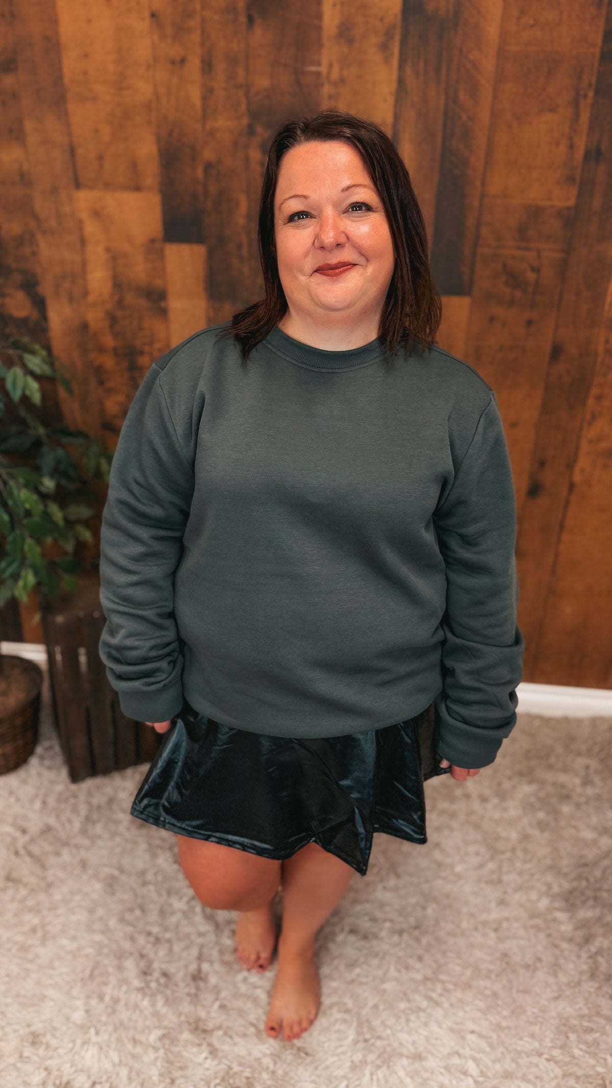 Dakota Faux Leather Skort | Black