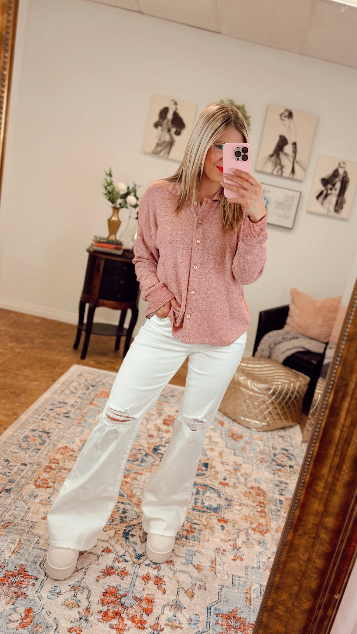 Loriann Button Shirt | Heather Rose