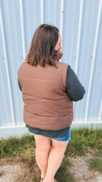Tori Puffer Vest | Brown