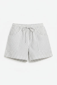 Tenille Linen Shorts | White Stripe