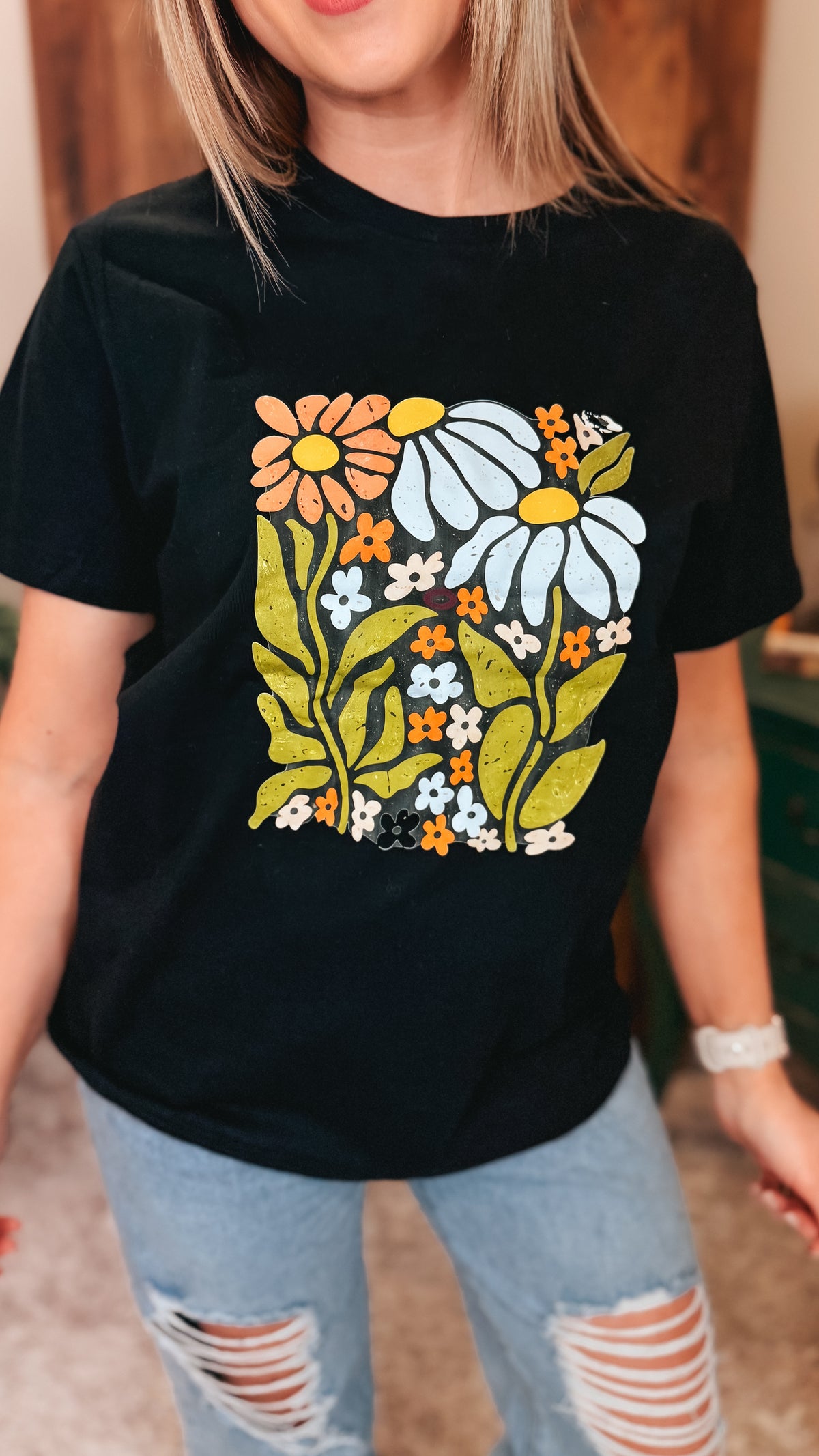 Floral Graphic Tee | Black