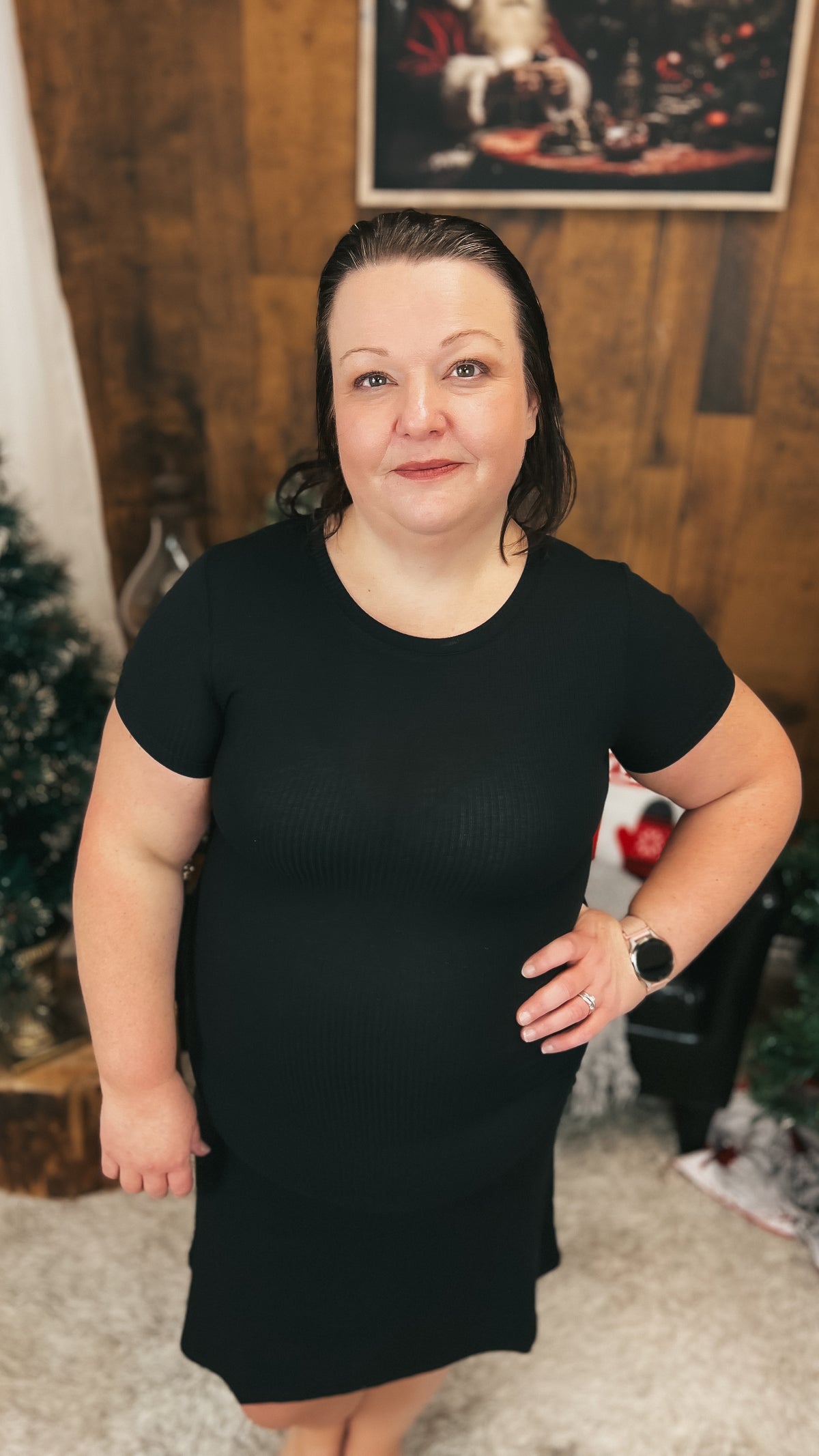 Stacey Ribbed Dress | Black