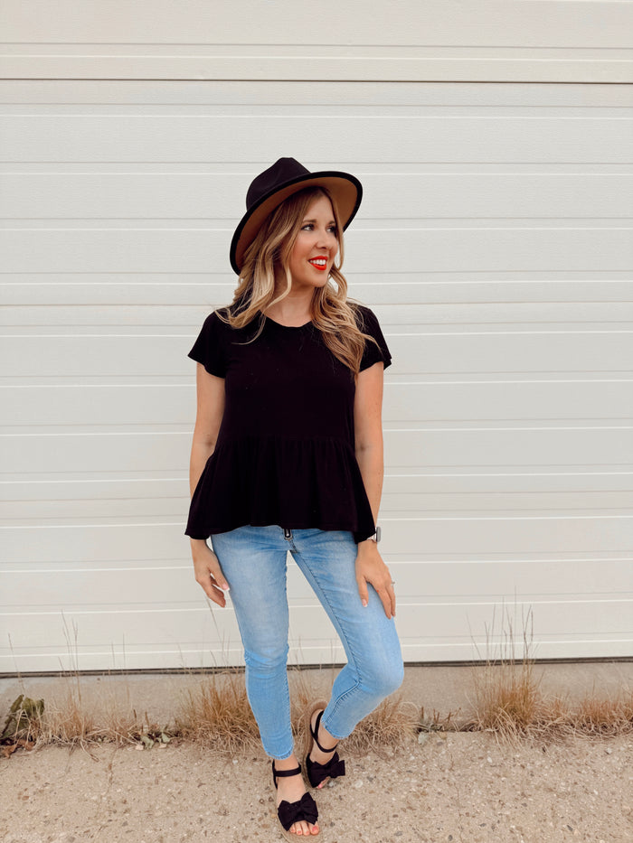 Belle Panama Hat | Black & Khaki