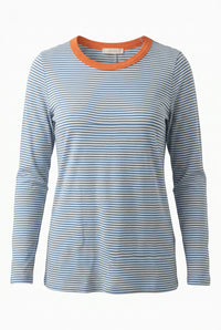 Valery Stripe Long Sleeve | Blue & Coral
