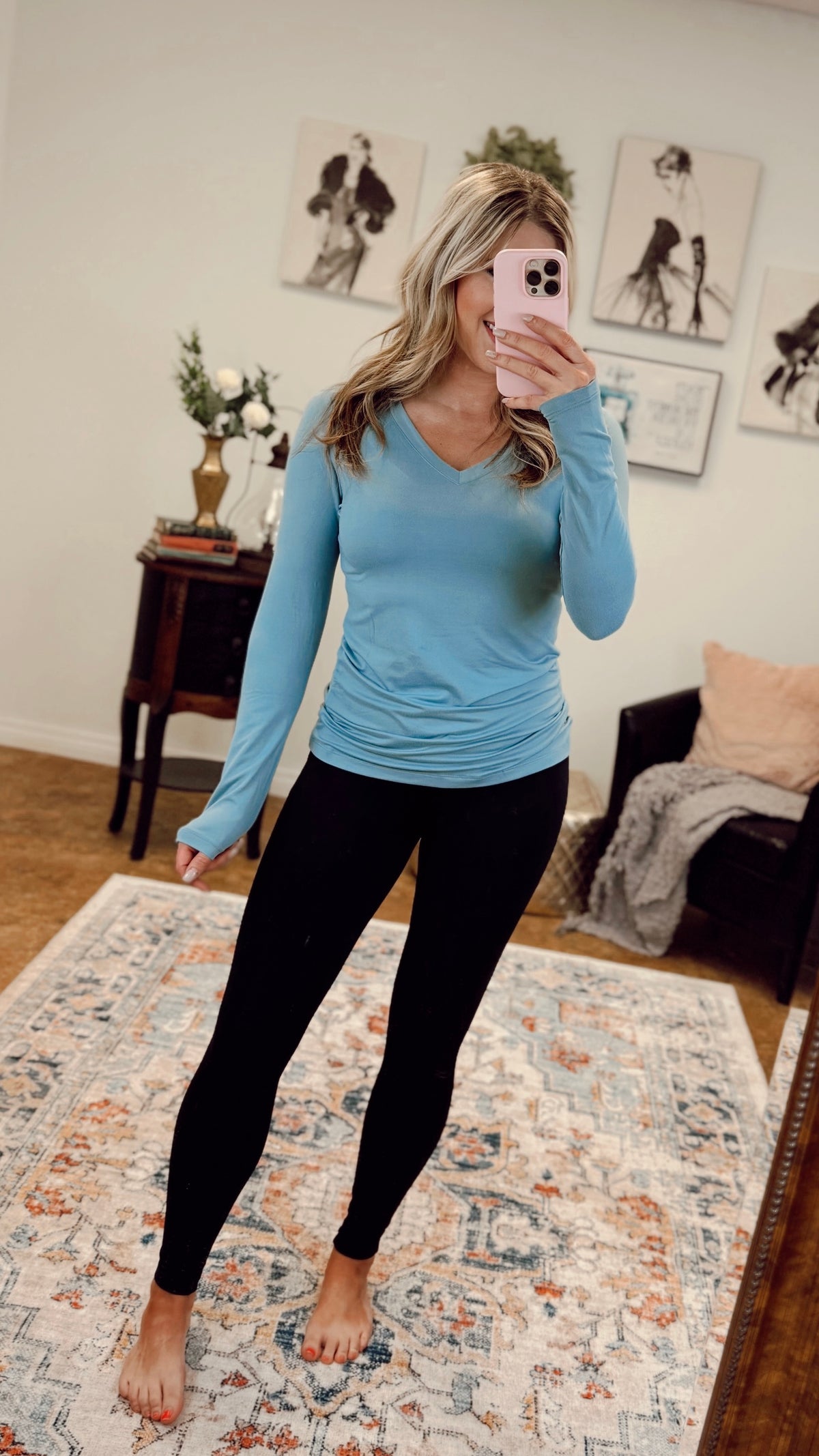 Kelsey Brushed Long Sleeve | Blue Grey