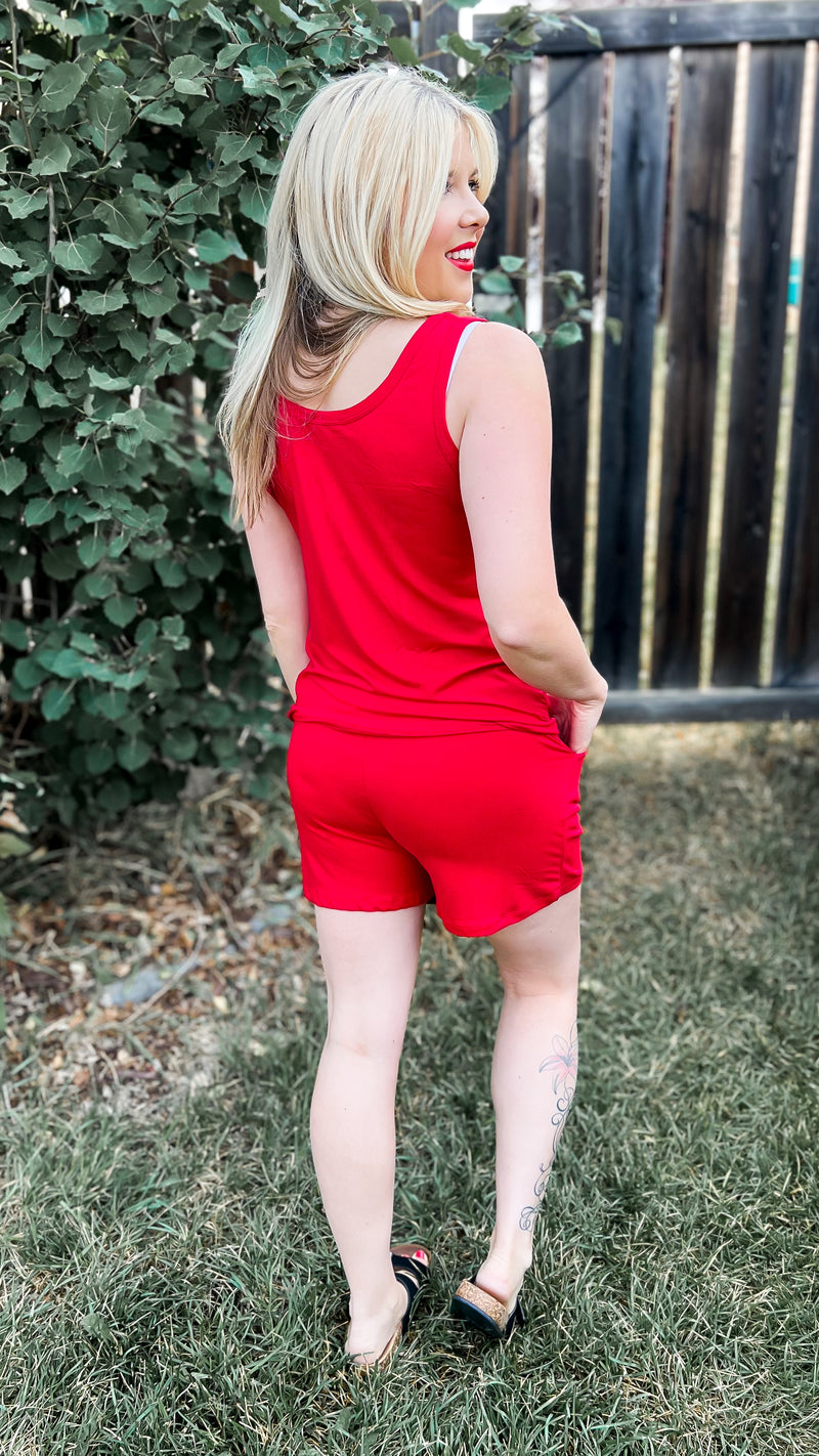Payton Tank Top Short Set | Ruby