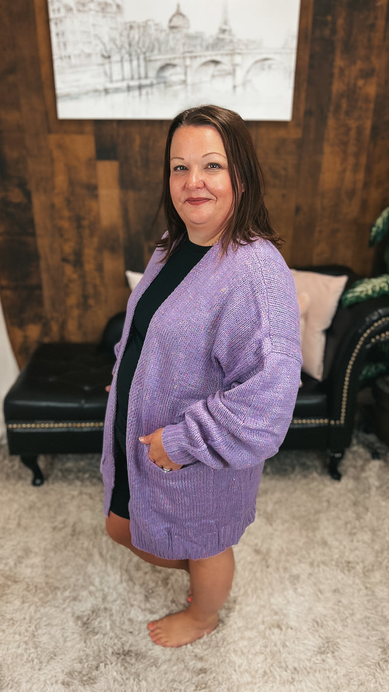 Cara Knit Cardigan | Purple