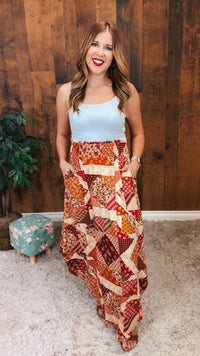 Patchwork Maxi Skirt