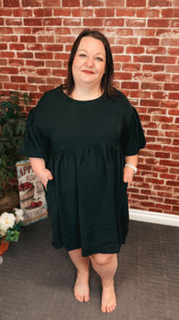 Fiona Bubble Sleeve Dress | Black