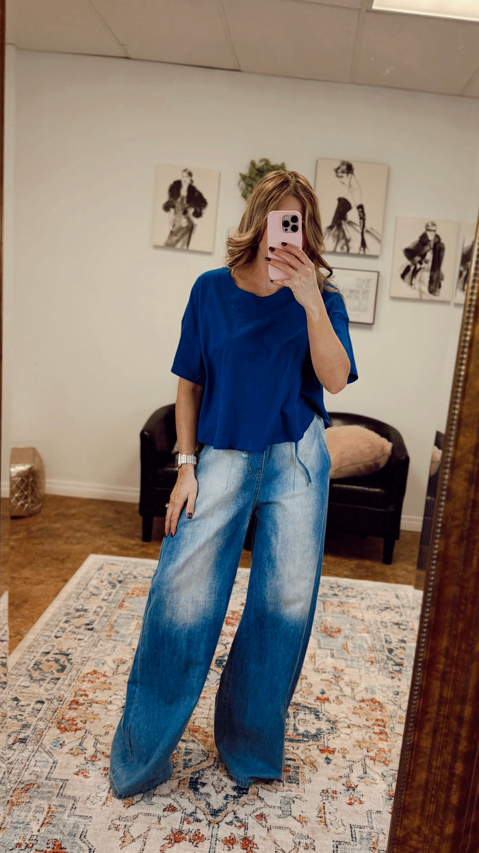 Juliette Flutter Tee | Classic Blue
