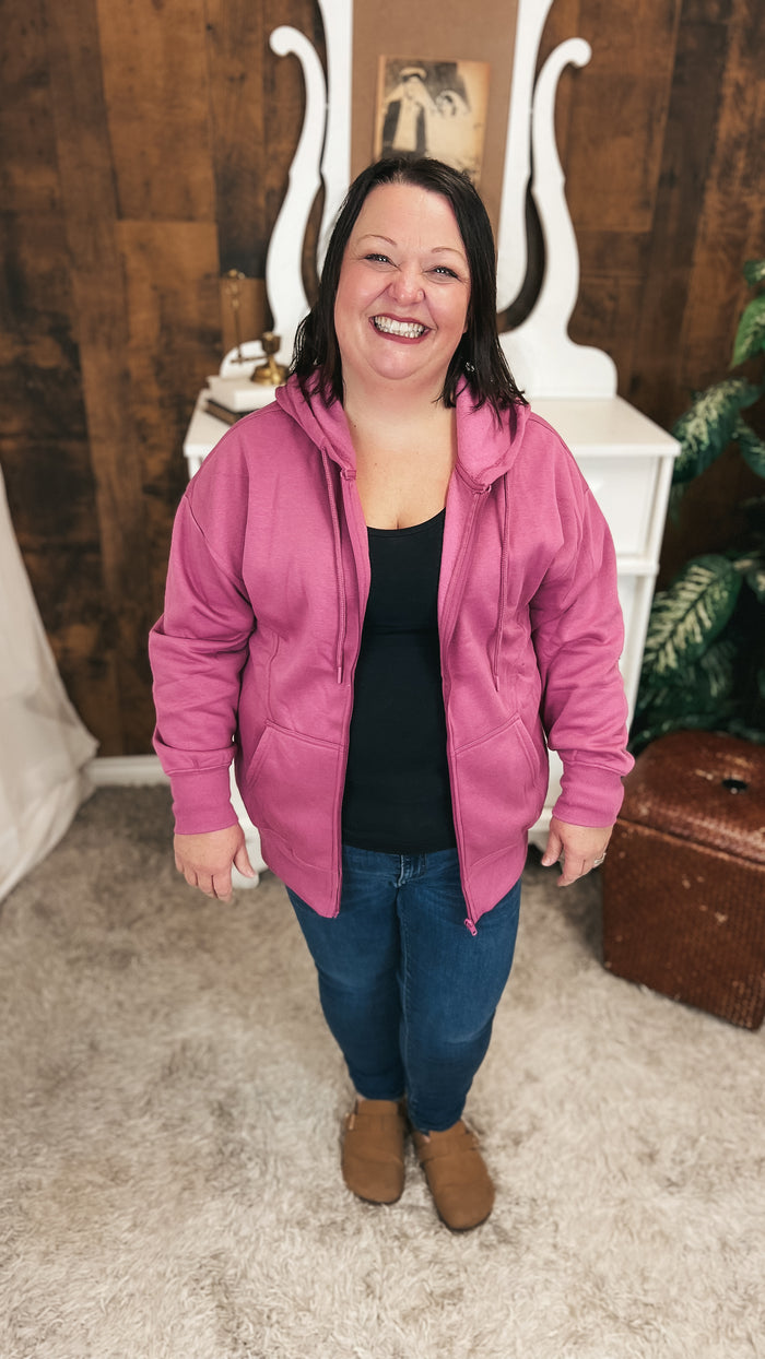 Nora Zip Hoodie | Antique Fuchsia