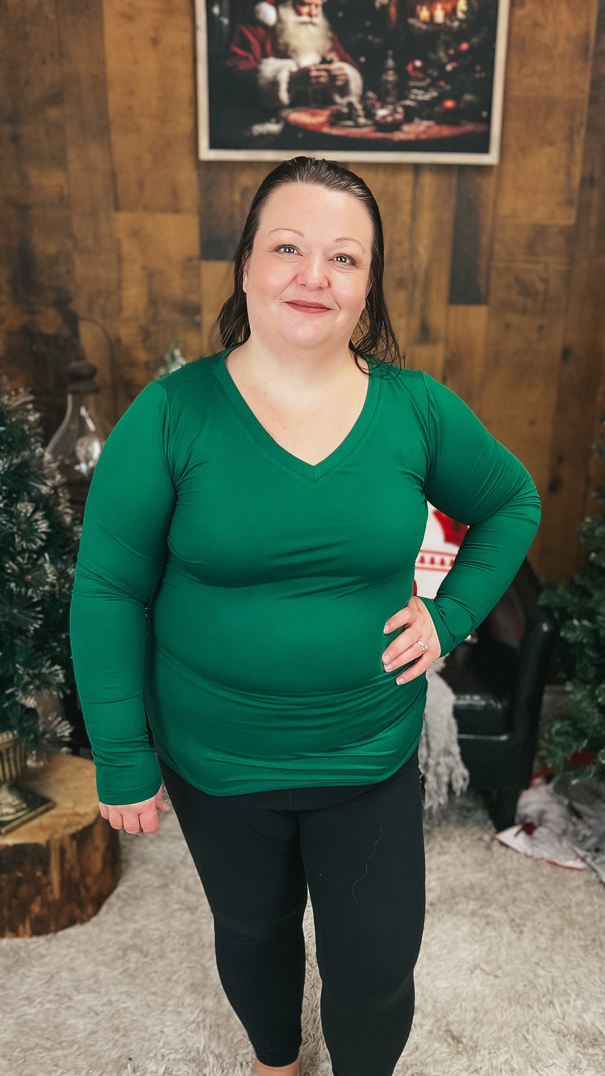 Kelsey Brushed Long Sleeve | Dark Green