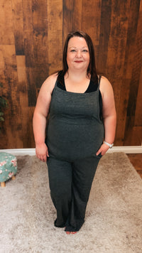 Rebecca Wide Leg Romper | Charcoal