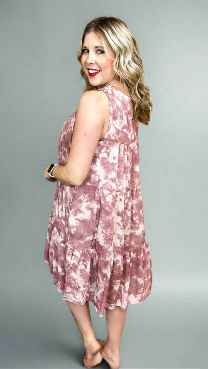 Darla Marbled Dress: Mauve *SALE*