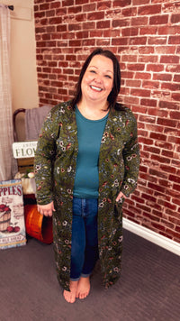 Kendal Floral Duster Cardigan | Floral Olive